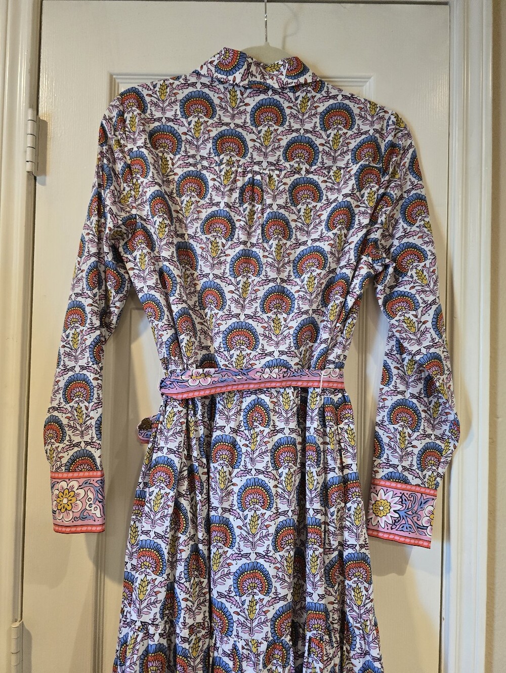 Boden Cotton Flo Cotton Midi Shirt Dress Passion Bud Size 8 - Picture 8 of 11